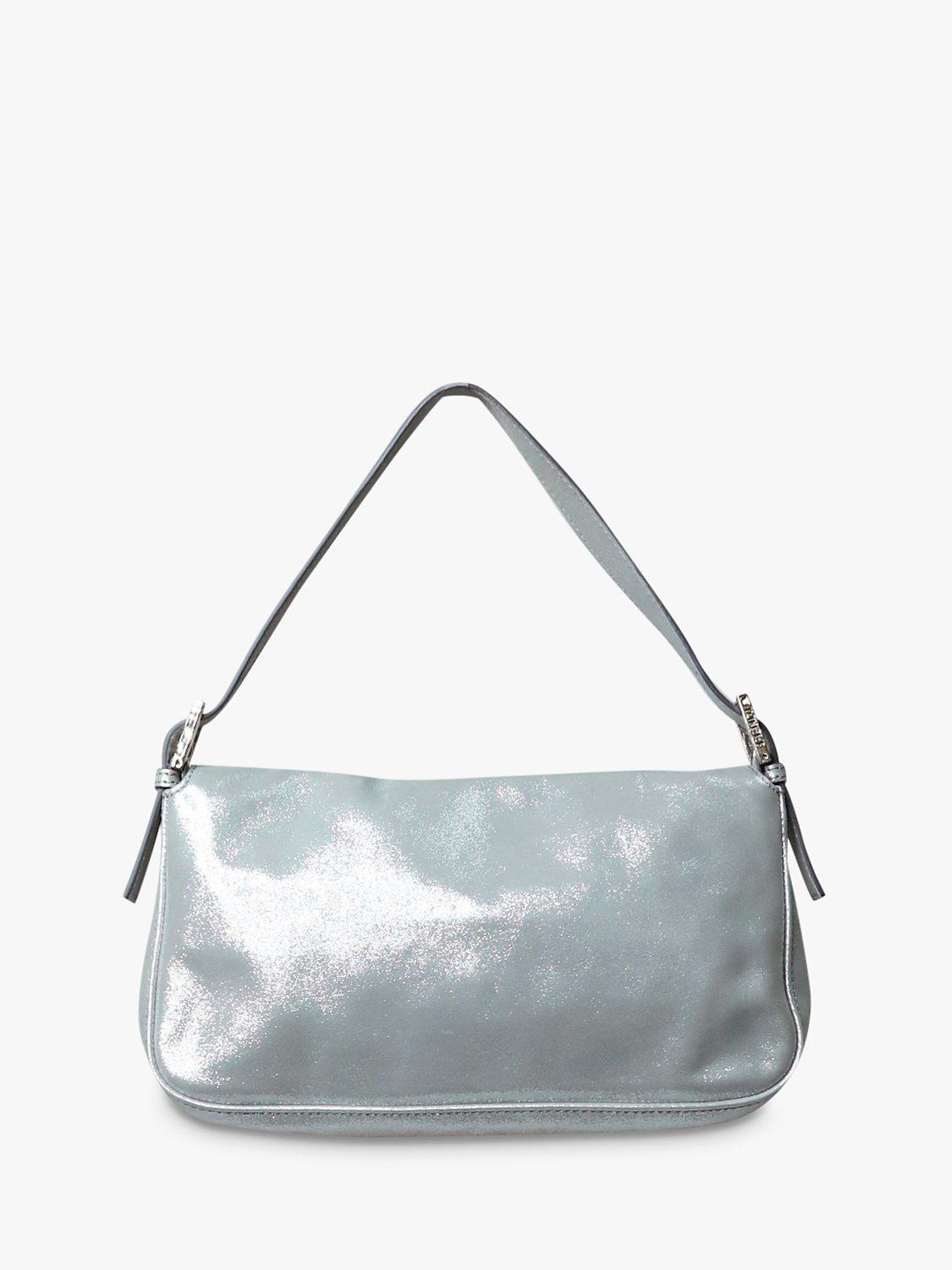 Product image 3 of 8, which shows Pre-loved Fendi Sparkly Baguette Shoulder Bag, Silver