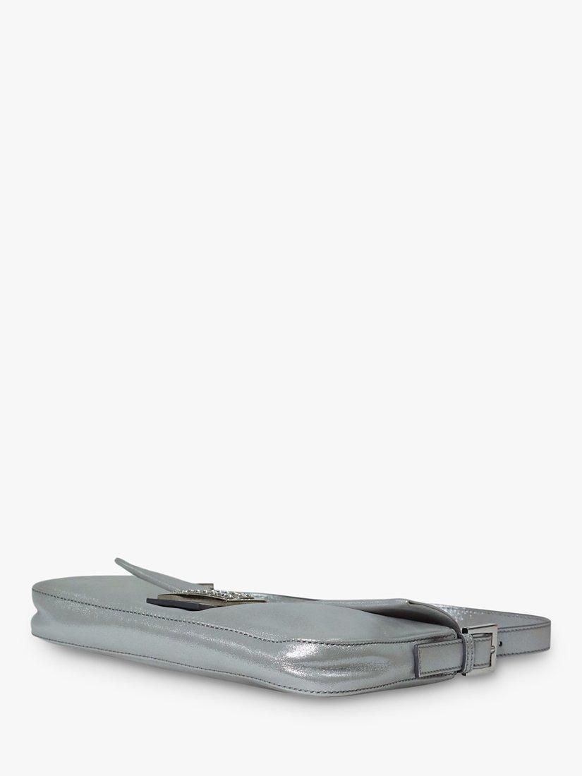 Product image 4 of 8, which shows Pre-loved Fendi Sparkly Baguette Shoulder Bag, Silver