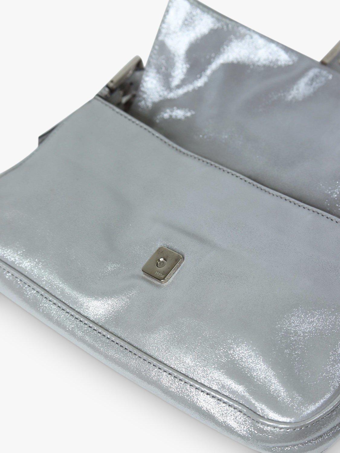 Product image 6 of 8, which shows Pre-loved Fendi Sparkly Baguette Shoulder Bag, Silver
