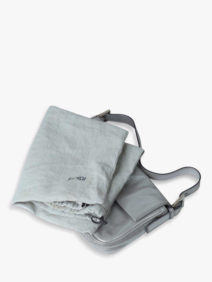 Product image 8 of 8, which shows Pre-loved Fendi Sparkly Baguette Shoulder Bag, Silver