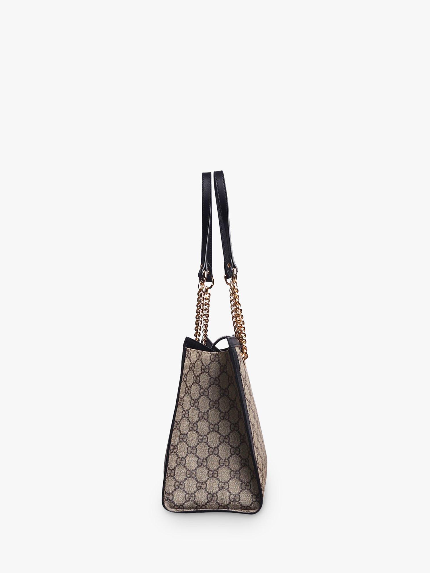 Product image 2 of 8, which shows Pre-loved GUCCI Padlock GG Canvas and Leather Shoulder Bag, Black