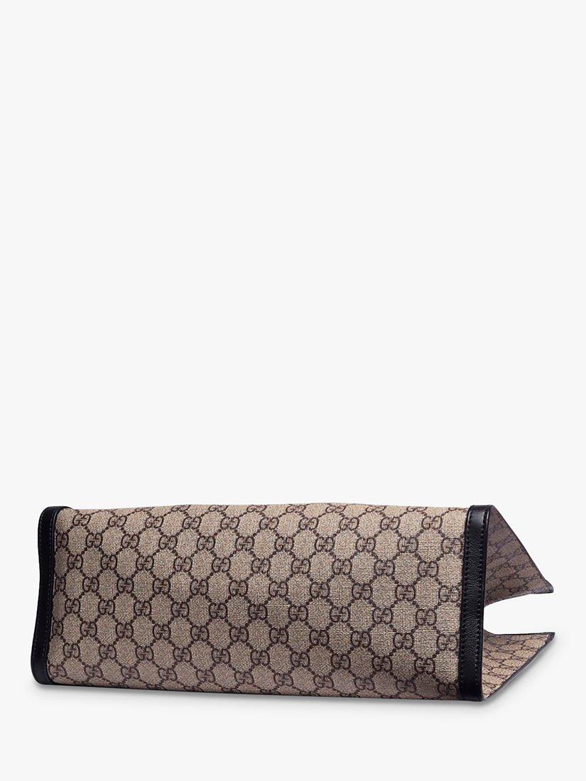Product image 4 of 8, which shows Pre-loved GUCCI Padlock GG Canvas and Leather Shoulder Bag, Black