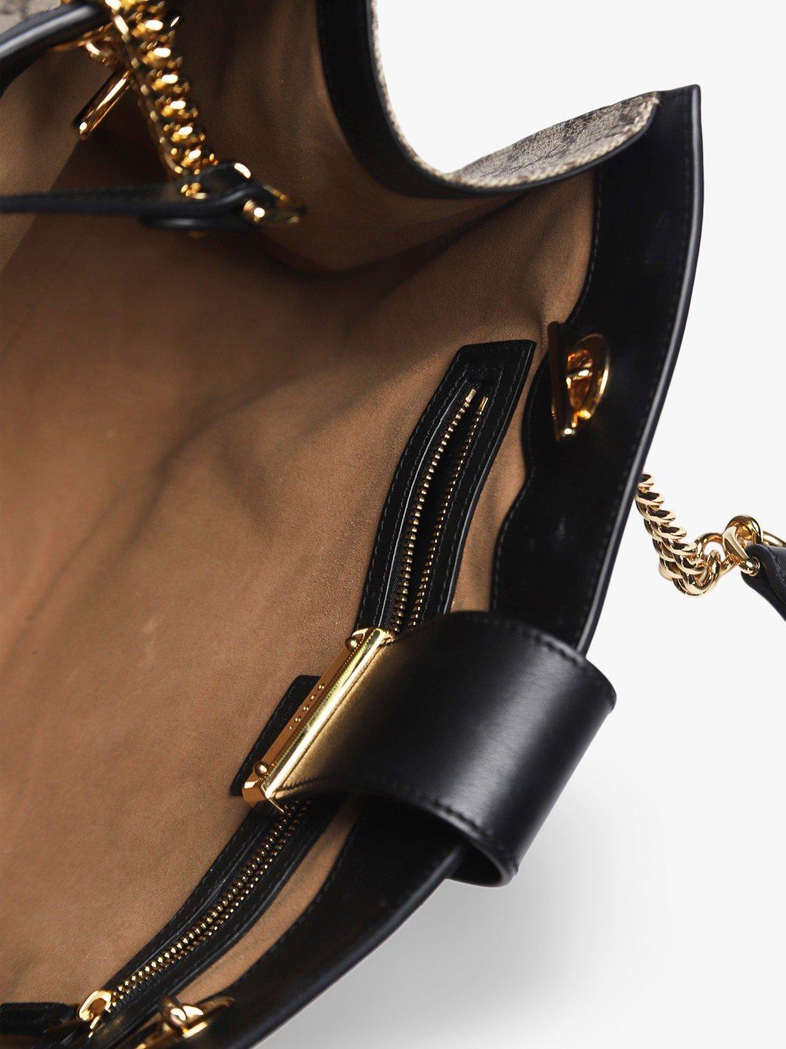 Product image 6 of 8, which shows Pre-loved GUCCI Padlock GG Canvas and Leather Shoulder Bag, Black
