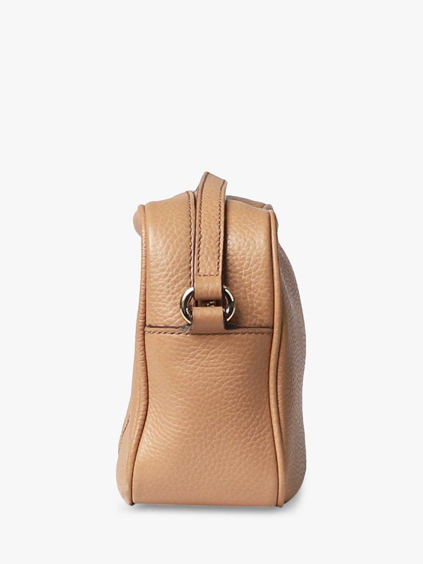 Product image 2 of 6, which shows Pre-loved GUCCI Leather Camera Bag, Beige