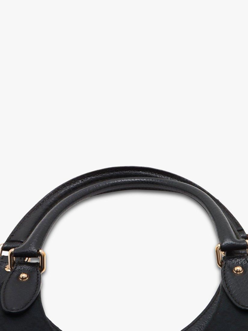 Product image 7 of 10, which shows Pre-loved GUCCI Guccissima New Jackie Canvas and Leather Shoulder Bag, Black