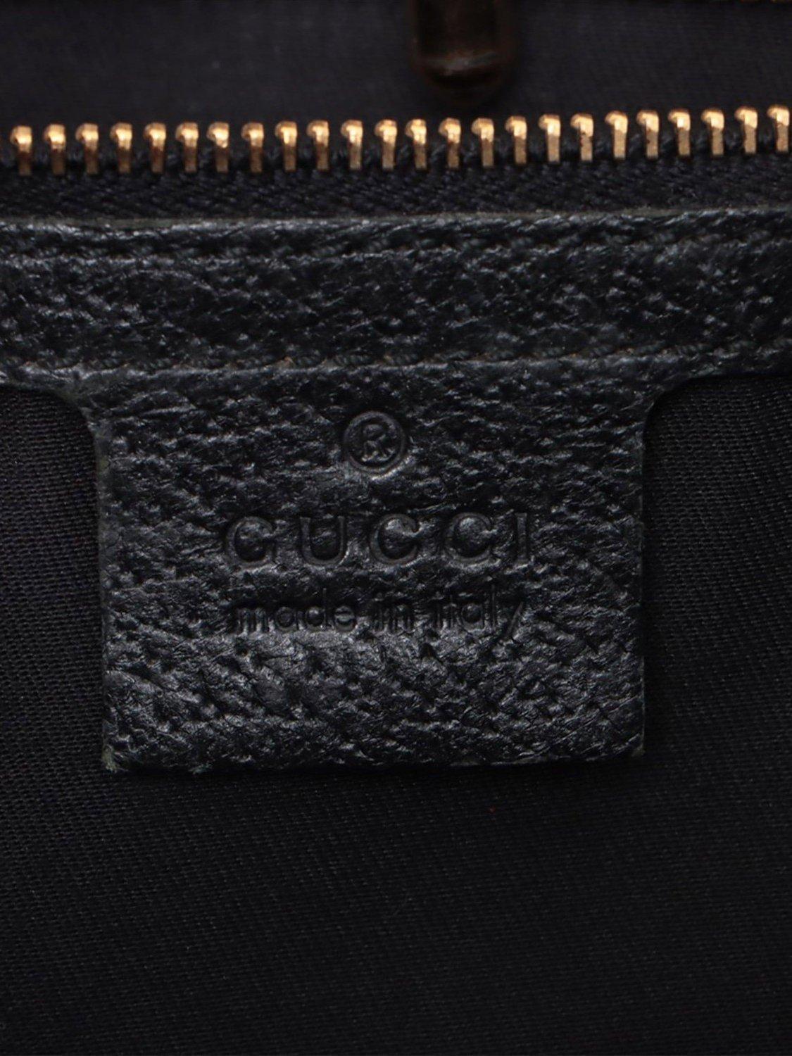 Product image 10 of 10, which shows Pre-loved GUCCI Guccissima New Jackie Canvas and Leather Shoulder Bag, Black