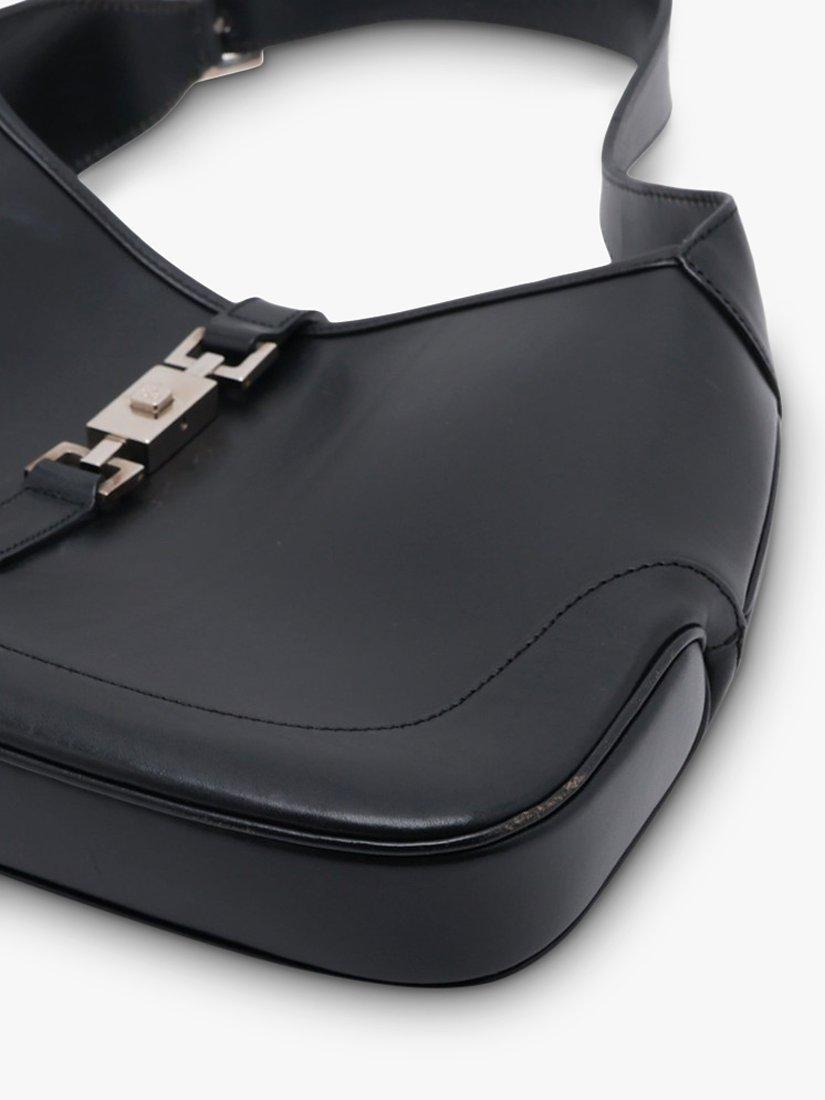 Product image 3 of 10, which shows Pre-loved GUCCI Jackie Leather Shoulder Bag, Black