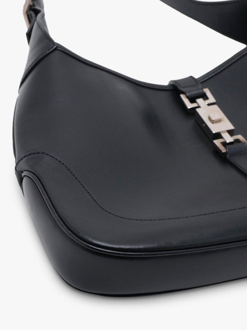Product image 4 of 10, which shows Pre-loved GUCCI Jackie Leather Shoulder Bag, Black