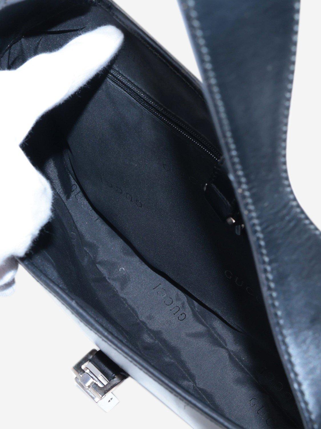 Product image 8 of 10, which shows Pre-loved GUCCI Jackie Leather Shoulder Bag, Black