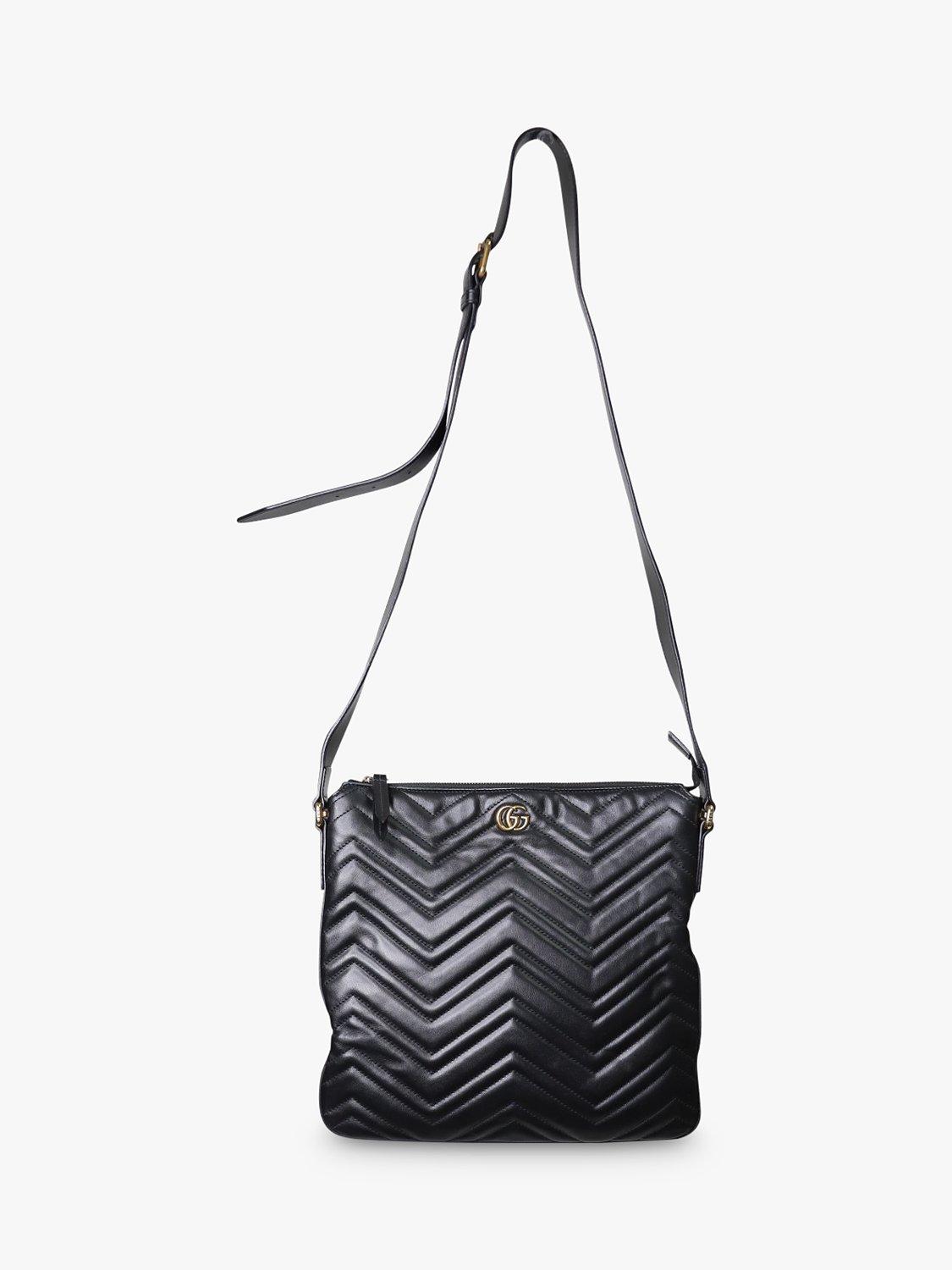 Pre loved GUCCI Marmont GG Leather Shoulder Bag Black