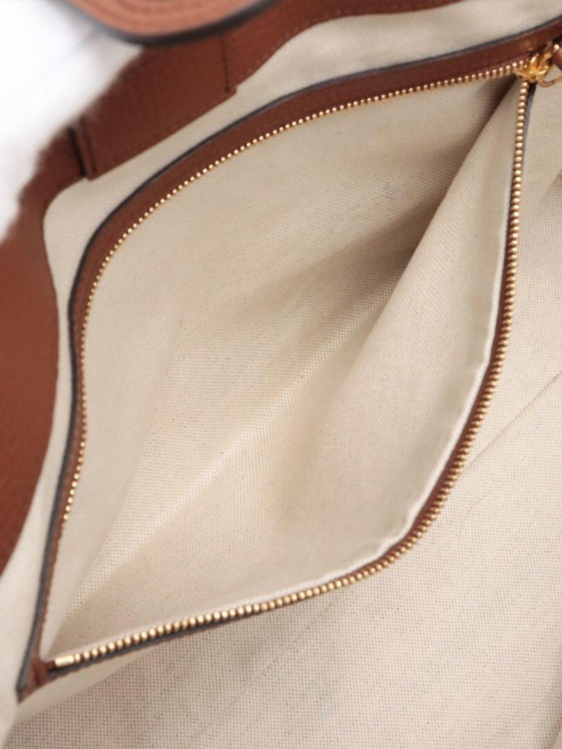Product image 8 of 10, which shows Pre-loved GUCCI Monogram Canvas and Leather Trim Tote Bag, Blue Denim
