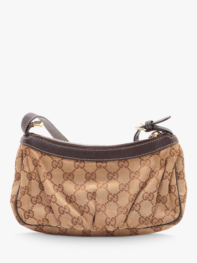 Product image 2 of 10, which shows Pre-loved GUCCI GG Canvas Shoulder Bag, Brown