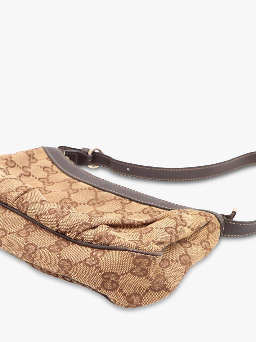 Product image 3 of 10, which shows Pre-loved GUCCI GG Canvas Shoulder Bag, Brown