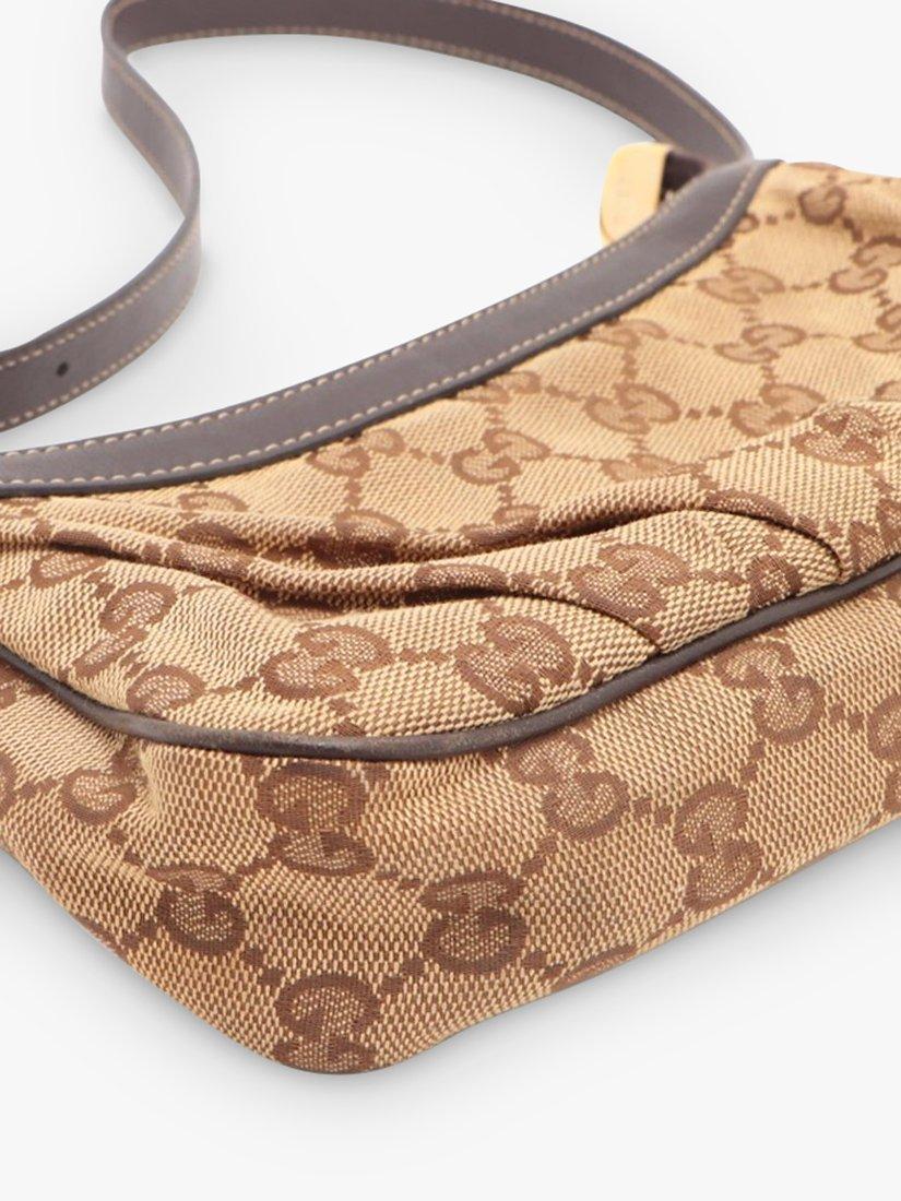 Product image 4 of 10, which shows Pre-loved GUCCI GG Canvas Shoulder Bag, Brown