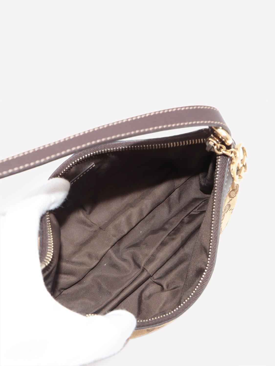 Product image 6 of 10, which shows Pre-loved GUCCI GG Canvas Shoulder Bag, Brown