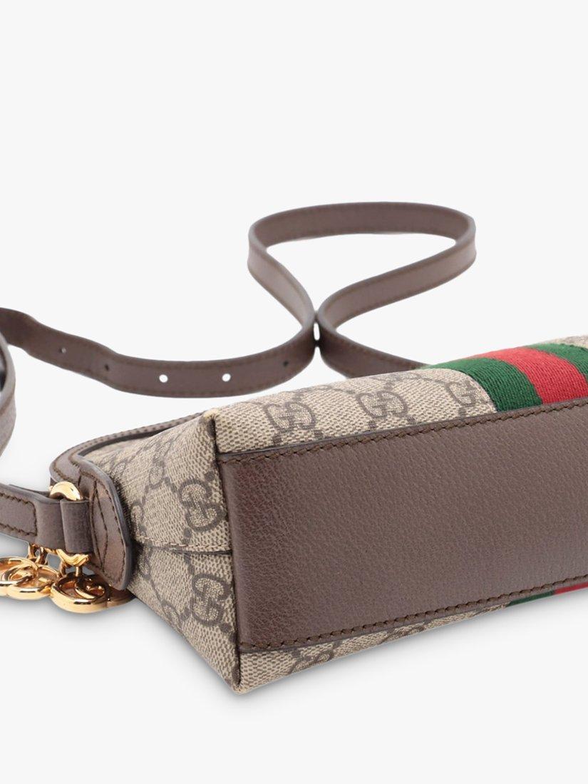 Product image 4 of 10, which shows Pre-loved GUCCI Ophidia GG Supreme Canvas Shoulder Bag, Brown
