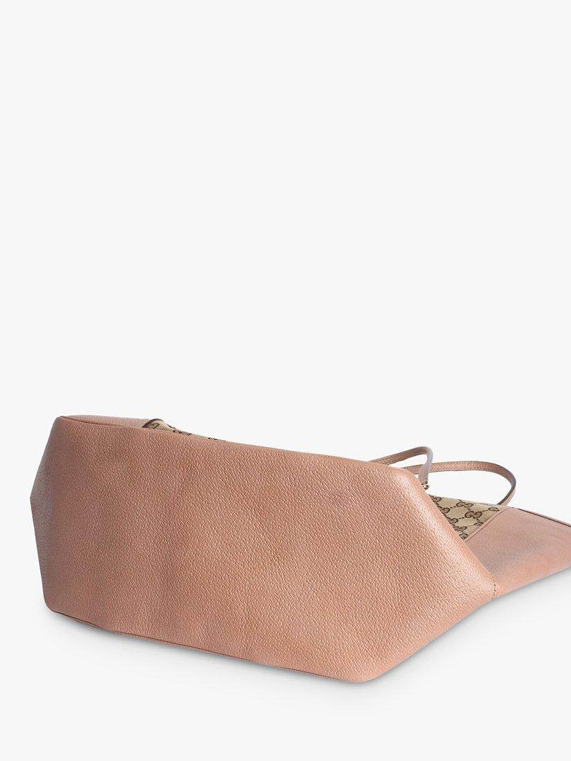 Product image 3 of 8, which shows Pre-loved GUCCI Bree GG Canvas and Leather Tote Bag, Brown/Pink