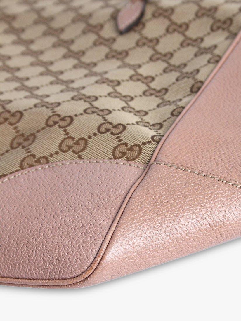 Product image 5 of 8, which shows Pre-loved GUCCI Bree GG Canvas and Leather Tote Bag, Brown/Pink