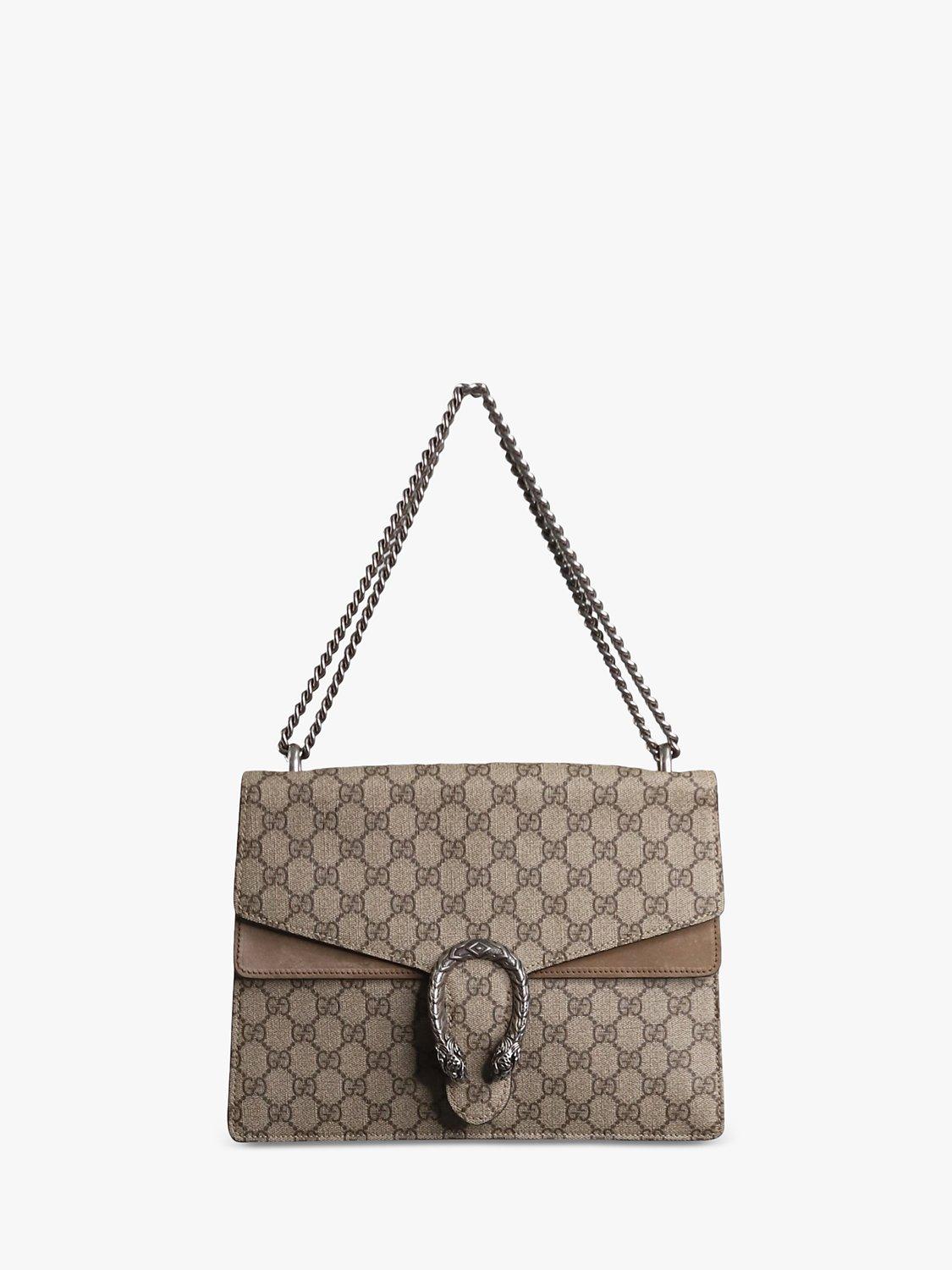 Product image 1 of 10, which shows Pre-loved GUCCI Medium GG Supreme Dionysus Shoulder Bag, Brown