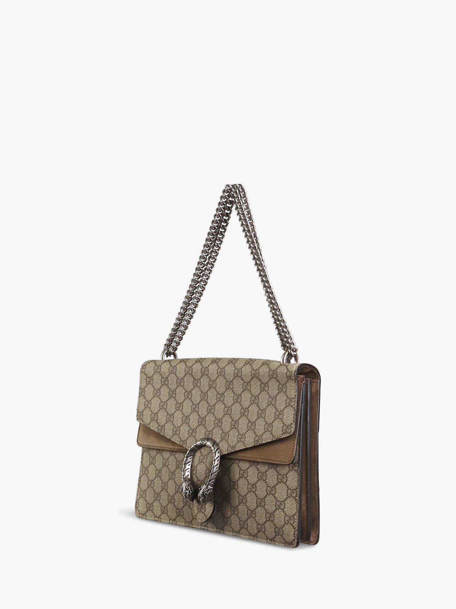Product image 2 of 10, which shows Pre-loved GUCCI Medium GG Supreme Dionysus Shoulder Bag, Brown