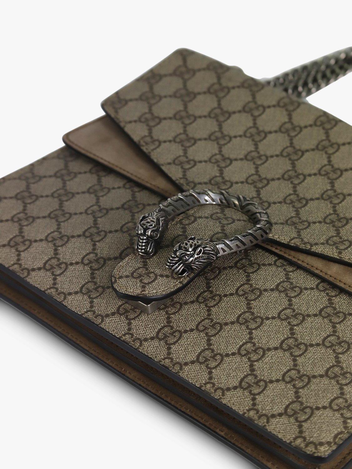 Product image 4 of 10, which shows Pre-loved GUCCI Medium GG Supreme Dionysus Shoulder Bag, Brown