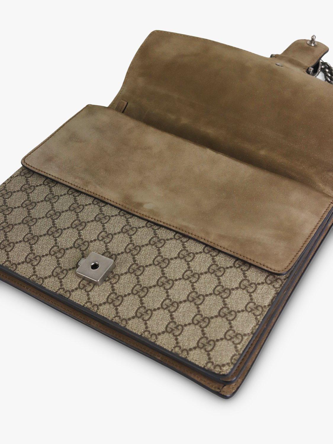 Product image 6 of 10, which shows Pre-loved GUCCI Medium GG Supreme Dionysus Shoulder Bag, Brown