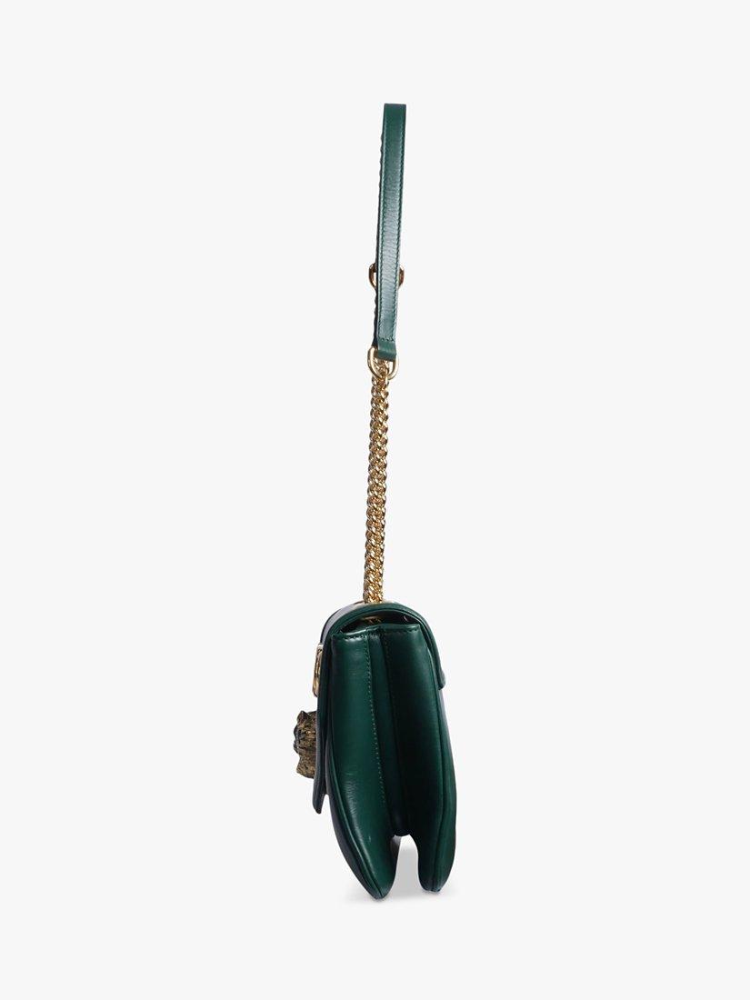 Product image 4 of 8, which shows Pre-loved GUCCI Rajah Leather Chain Shoulder Bag, Dark Green