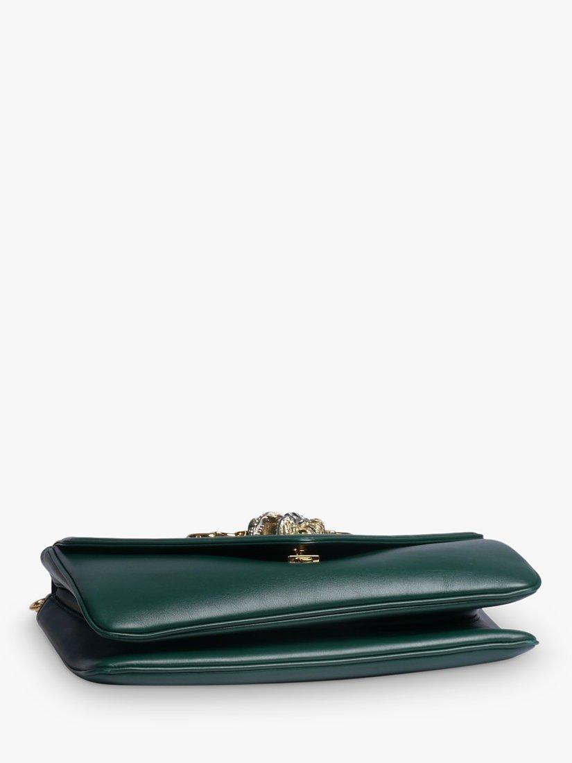 Product image 5 of 8, which shows Pre-loved GUCCI Rajah Leather Chain Shoulder Bag, Dark Green