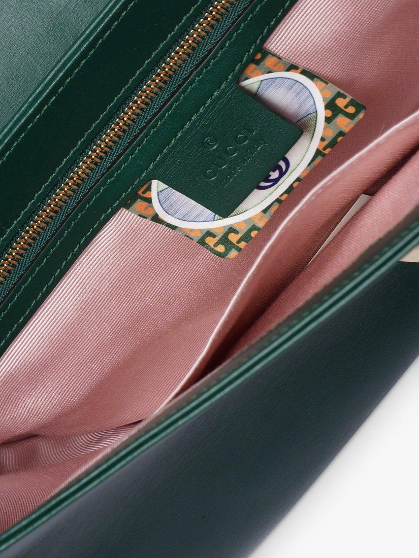 Product image 7 of 8, which shows Pre-loved GUCCI Rajah Leather Chain Shoulder Bag, Dark Green