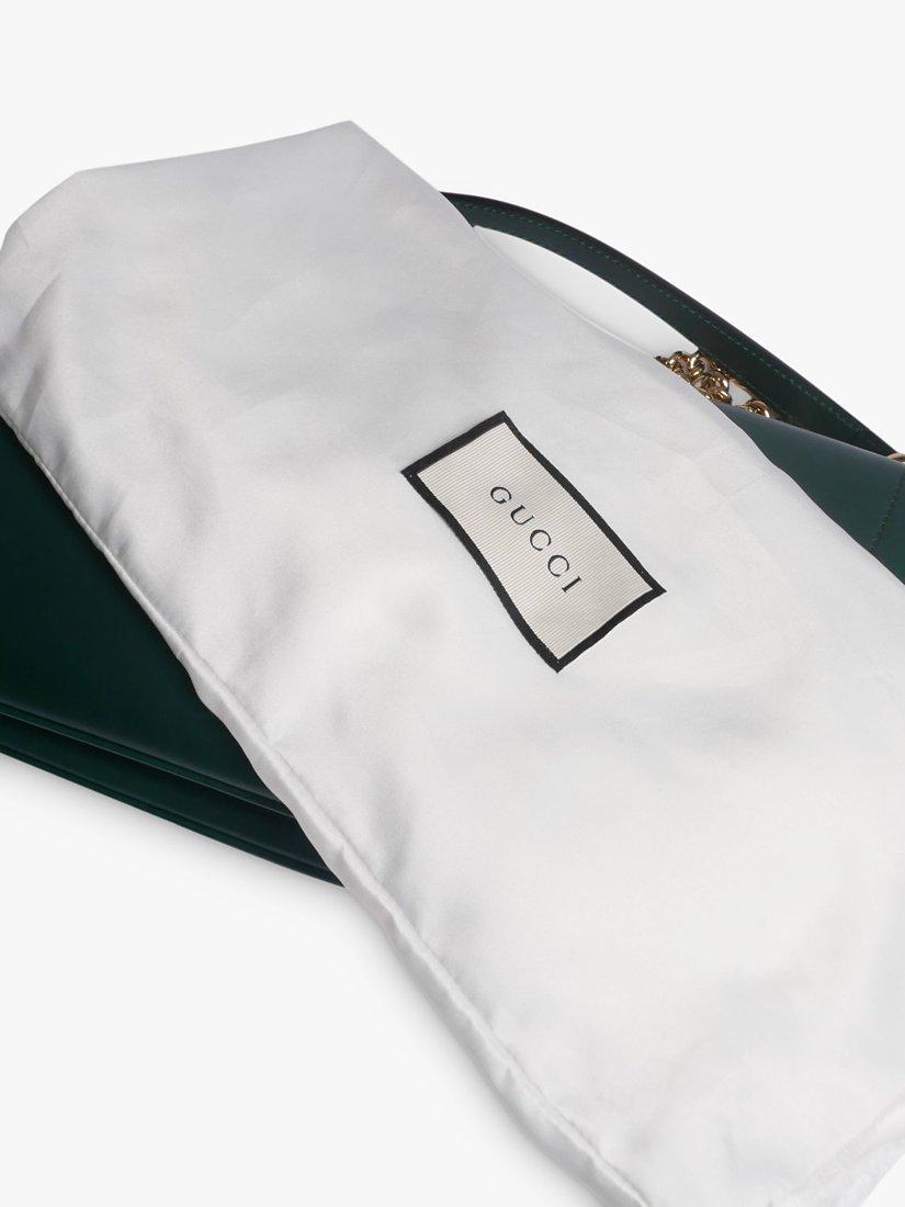 Product image 8 of 8, which shows Pre-loved GUCCI Rajah Leather Chain Shoulder Bag, Dark Green