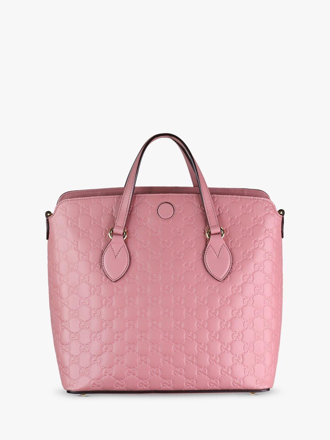 Product image 1 of 9, which shows Pre-loved GUCCI Monogram Leather Large Cross Body Bag, Pink
