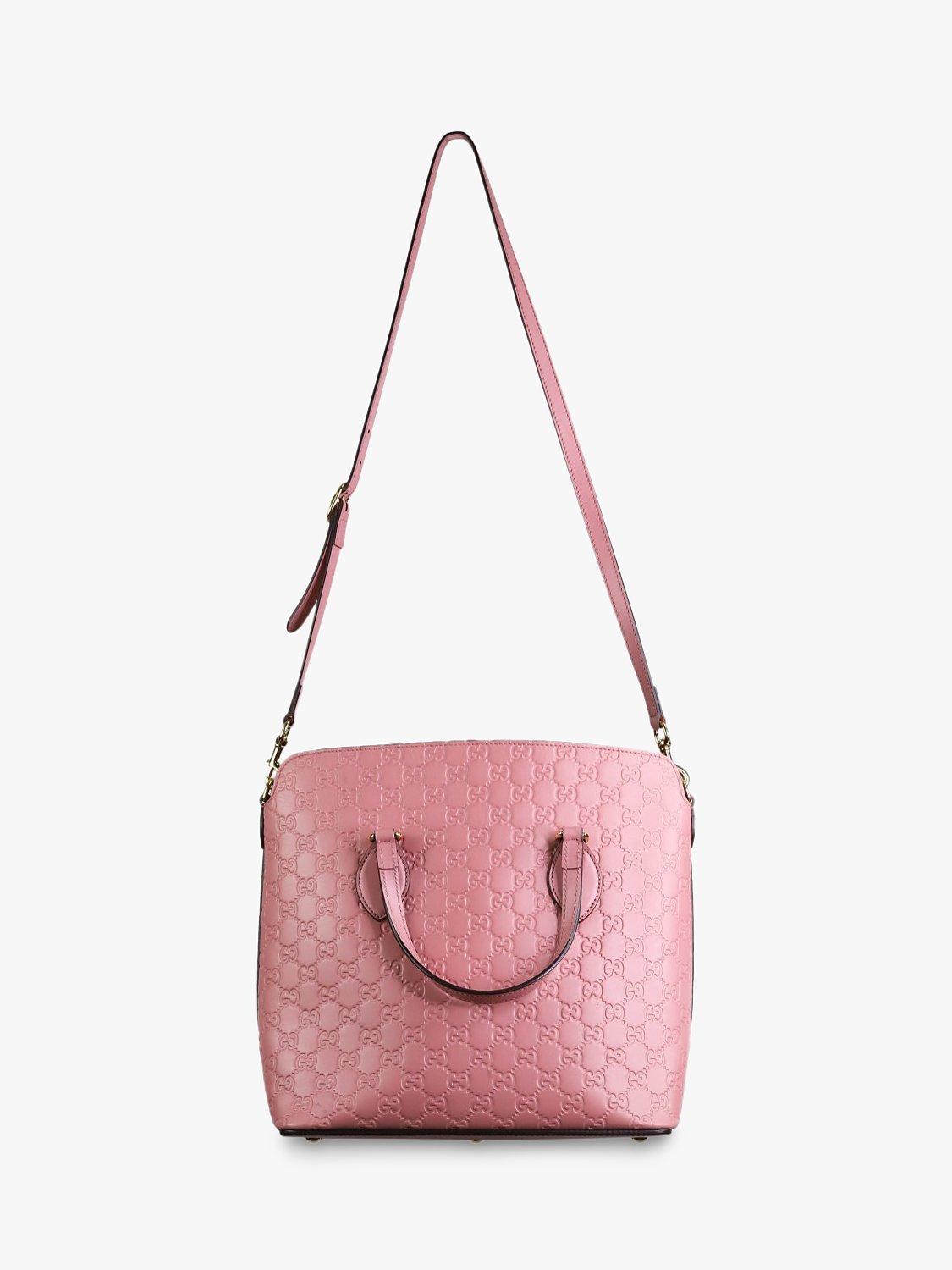Product image 2 of 9, which shows Pre-loved GUCCI Monogram Leather Large Cross Body Bag, Pink