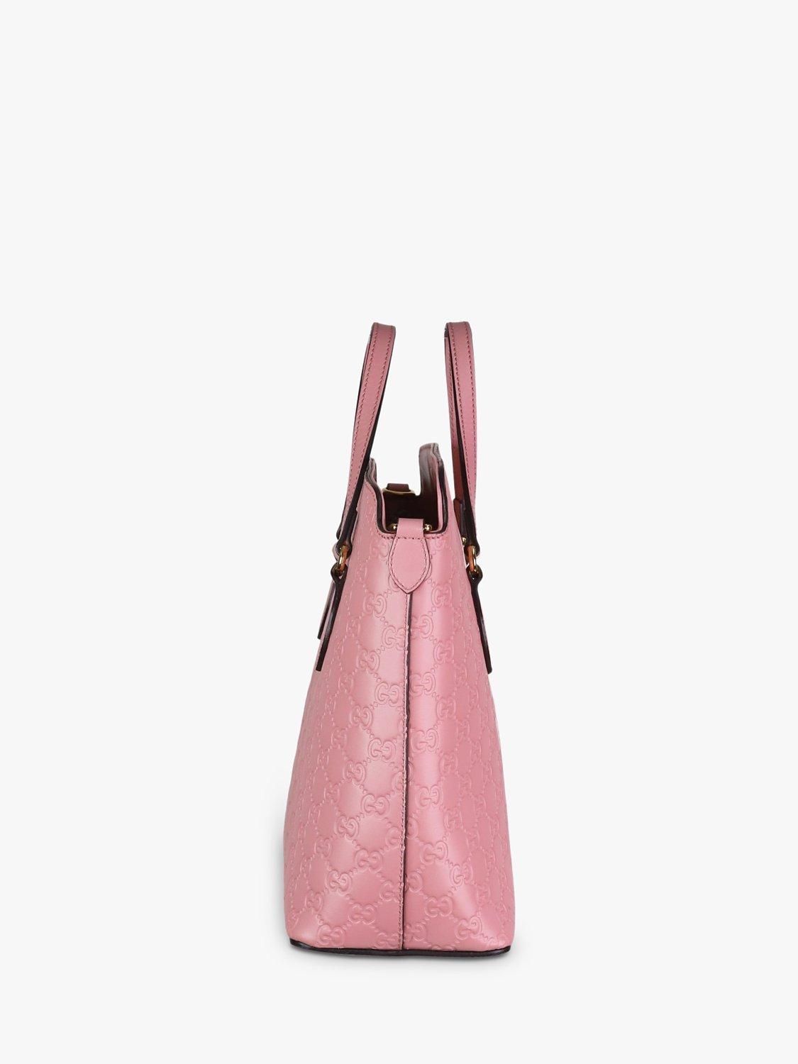 Product image 5 of 9, which shows Pre-loved GUCCI Monogram Leather Large Cross Body Bag, Pink