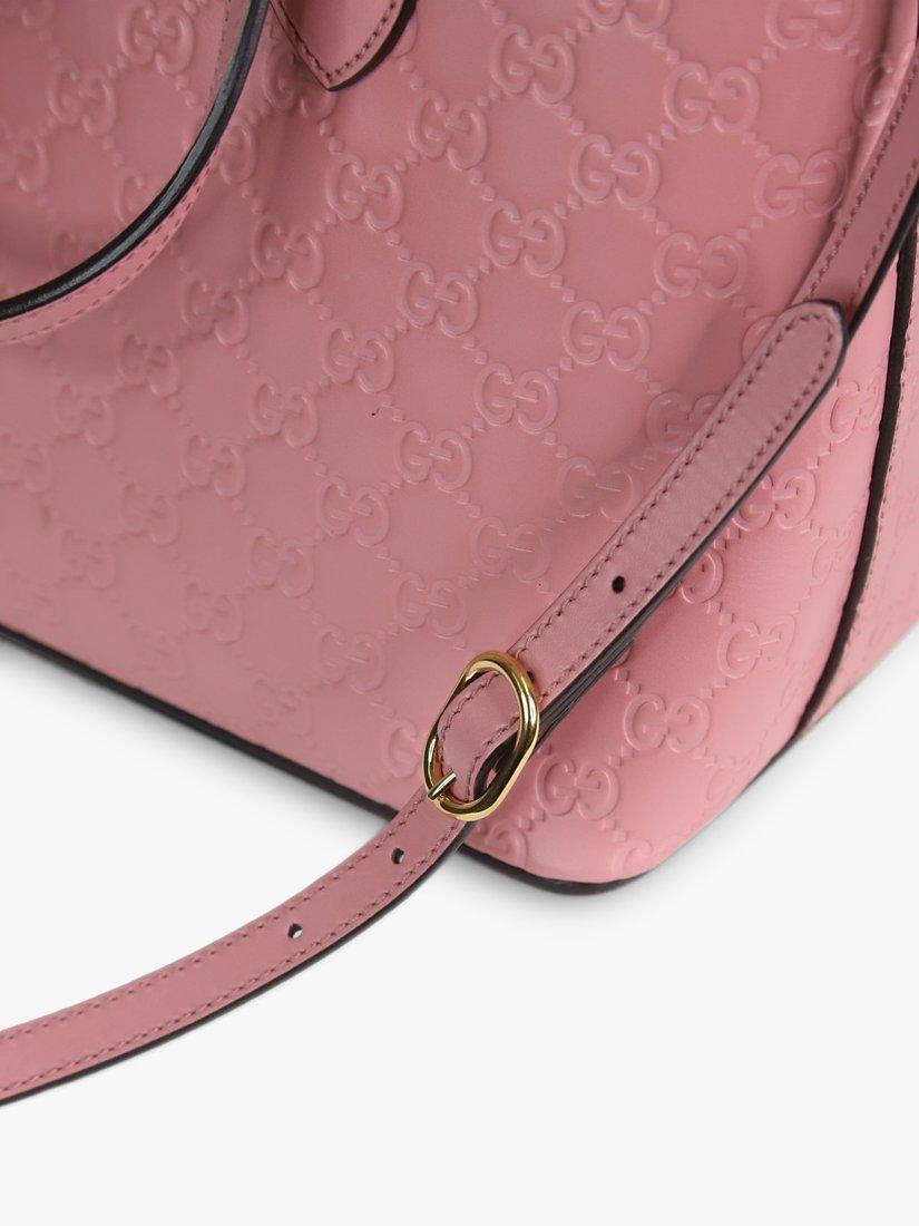 Product image 7 of 9, which shows Pre-loved GUCCI Monogram Leather Large Cross Body Bag, Pink