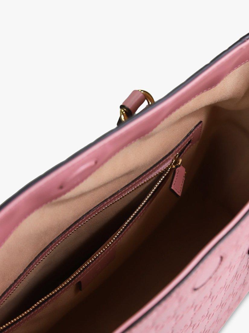 Product image 8 of 9, which shows Pre-loved GUCCI Monogram Leather Large Cross Body Bag, Pink