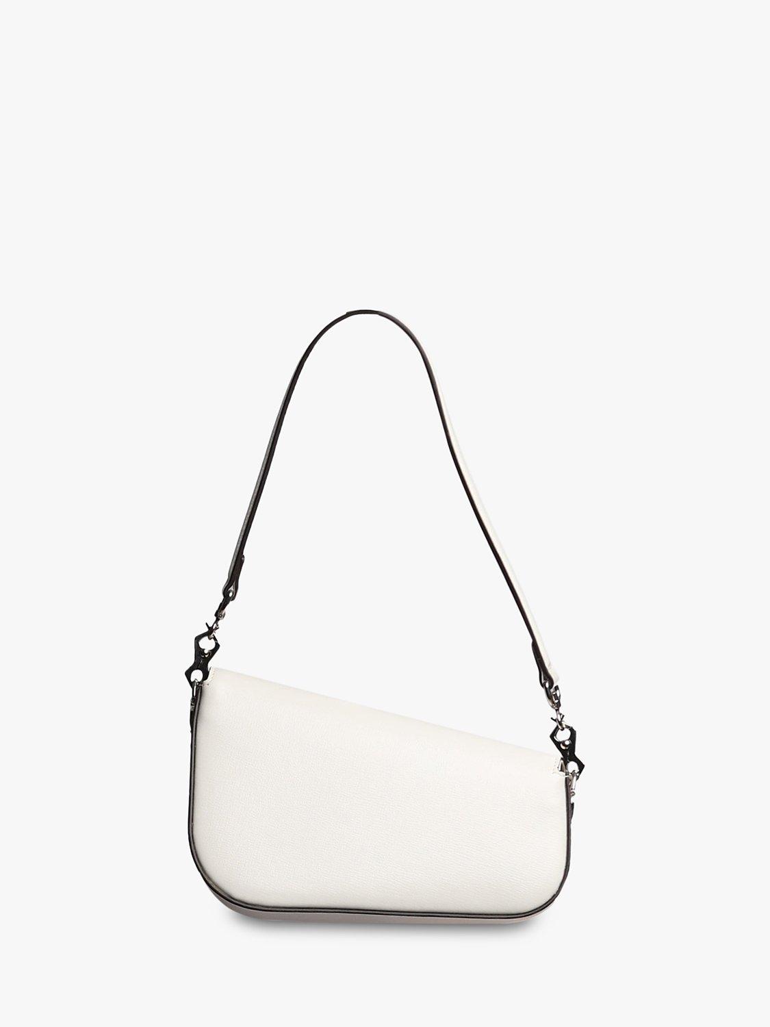 Product image 3 of 8, which shows Pre-loved GUCCI 1955 Leather Asymmetric Horsebit Mini Leather Bag, White