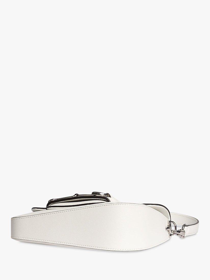 Product image 4 of 8, which shows Pre-loved GUCCI 1955 Leather Asymmetric Horsebit Mini Leather Bag, White