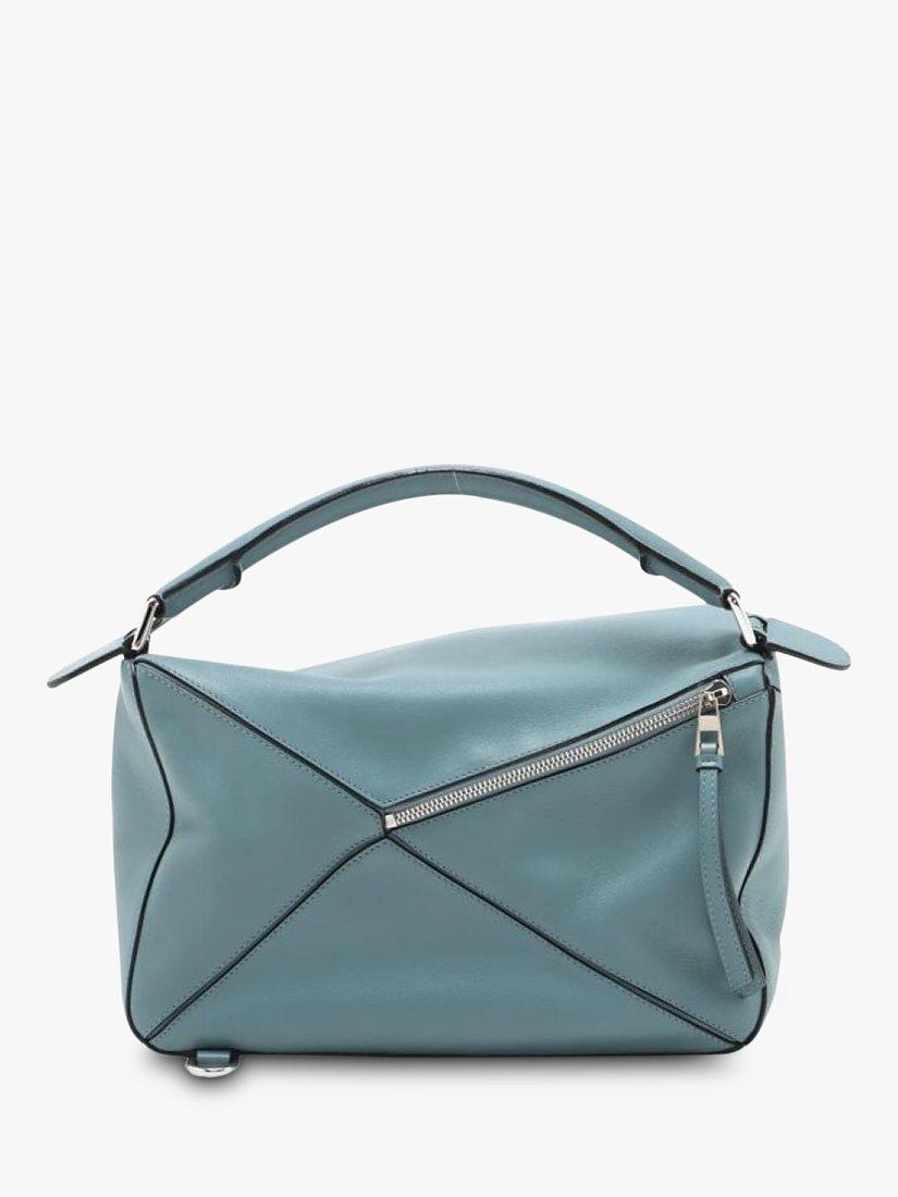 Pre-loved LOEWE Puzzle Medium Calfskin Leather Bag, Blue