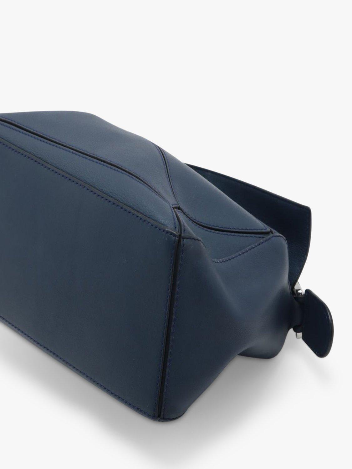 Product image 3 of 10, which shows Pre-loved LOEWE Puzzle Calfskin Leather Small Cross Body Bag, Blue