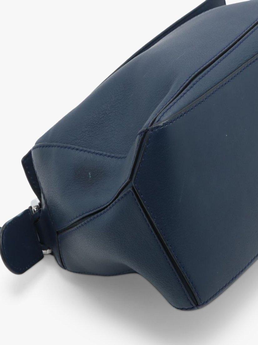 Product image 4 of 10, which shows Pre-loved LOEWE Puzzle Calfskin Leather Small Cross Body Bag, Blue