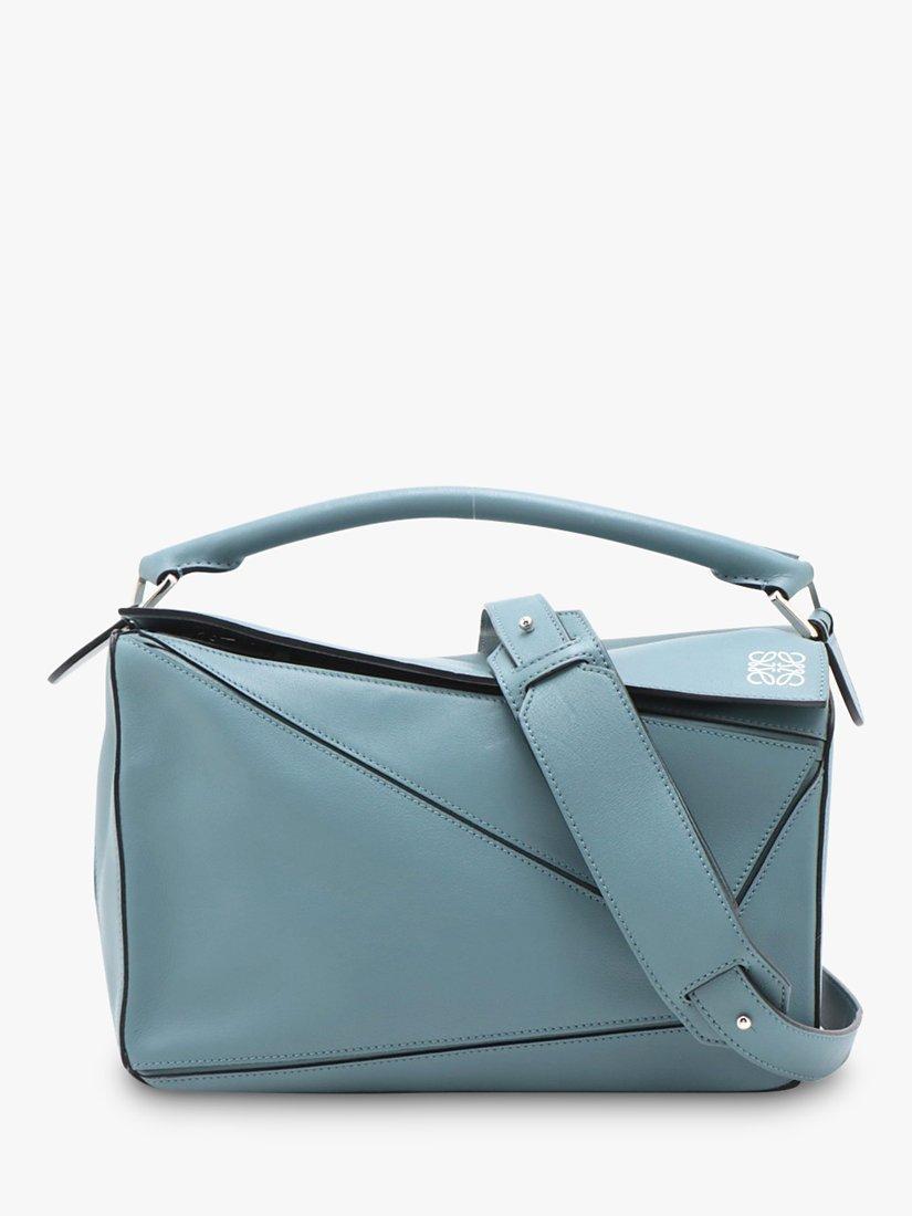 Product image 1 of 10, which shows Pre-loved LOEWE Puzzle Calfskin Leather Bag, Blue