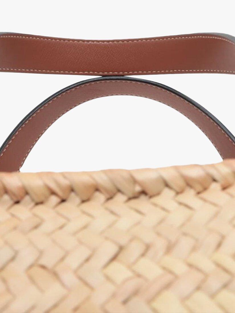 Product image 5 of 9, which shows Pre-loved LOEWE Palm Leaf and Calfskin Large Basket Bag, Neutral