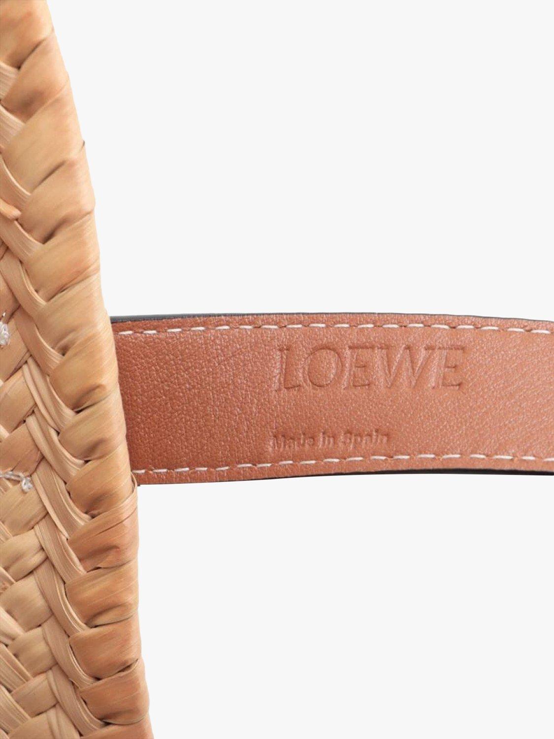 Product image 7 of 9, which shows Pre-loved LOEWE Palm Leaf and Calfskin Large Basket Bag, Neutral