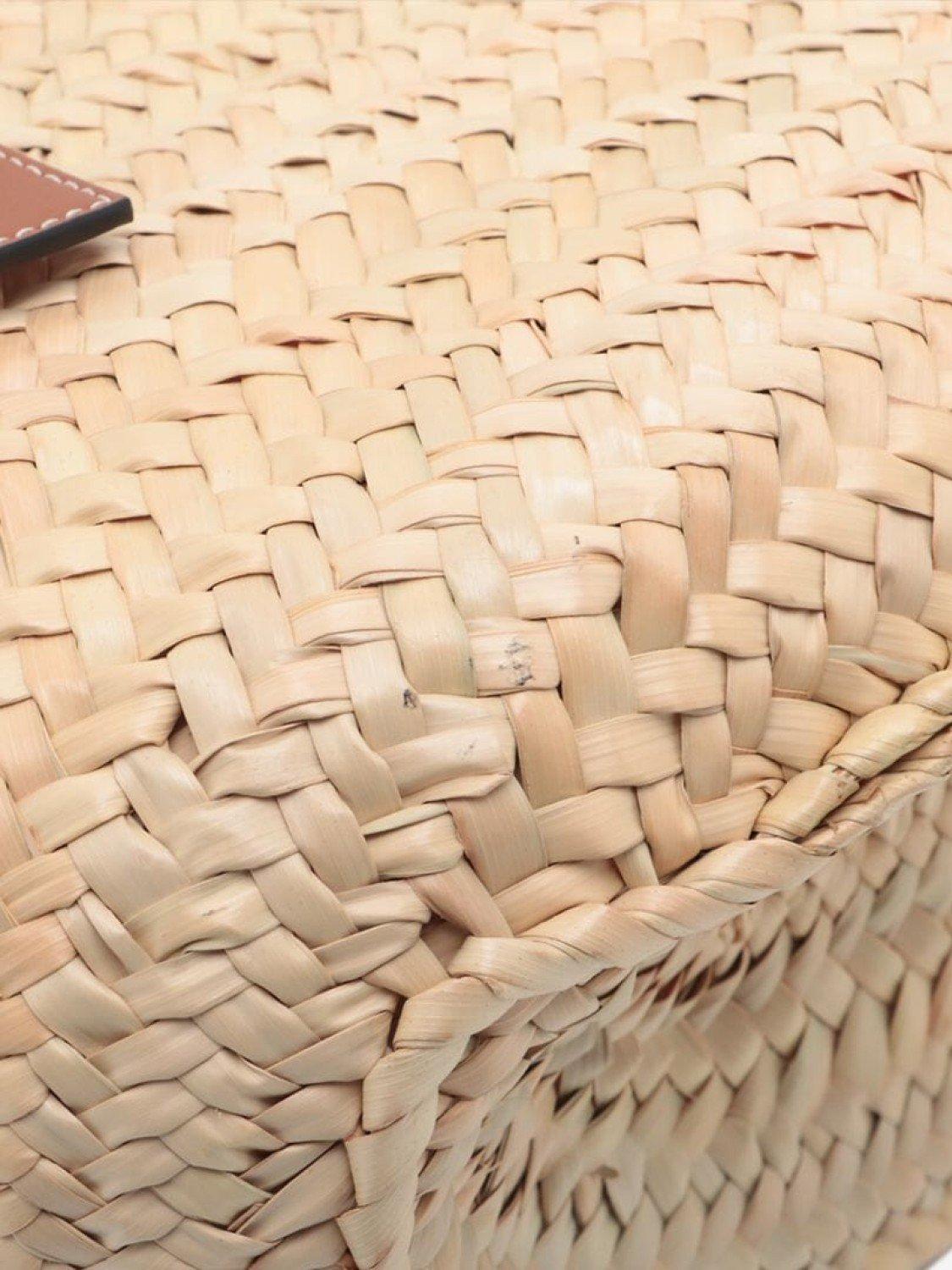 Product image 8 of 9, which shows Pre-loved LOEWE Palm Leaf and Calfskin Large Basket Bag, Neutral