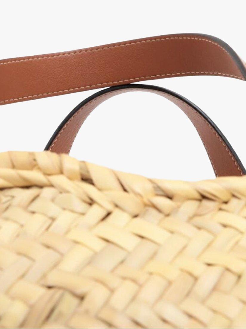 Pre-loved LOEWE Palm Leaf and Calfskin Mini Basket Bag, Neutral
