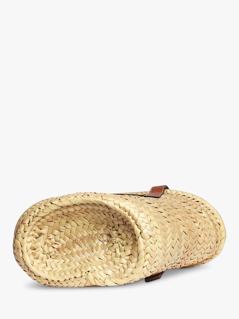 Product image 4 of 6, which shows Pre-loved LOEWE Palm Leaf and Calfskin Small Basket Bag, Neutral