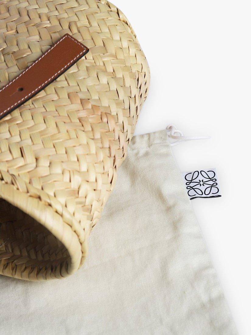Product image 6 of 6, which shows Pre-loved LOEWE Palm Leaf and Calfskin Small Basket Bag, Neutral