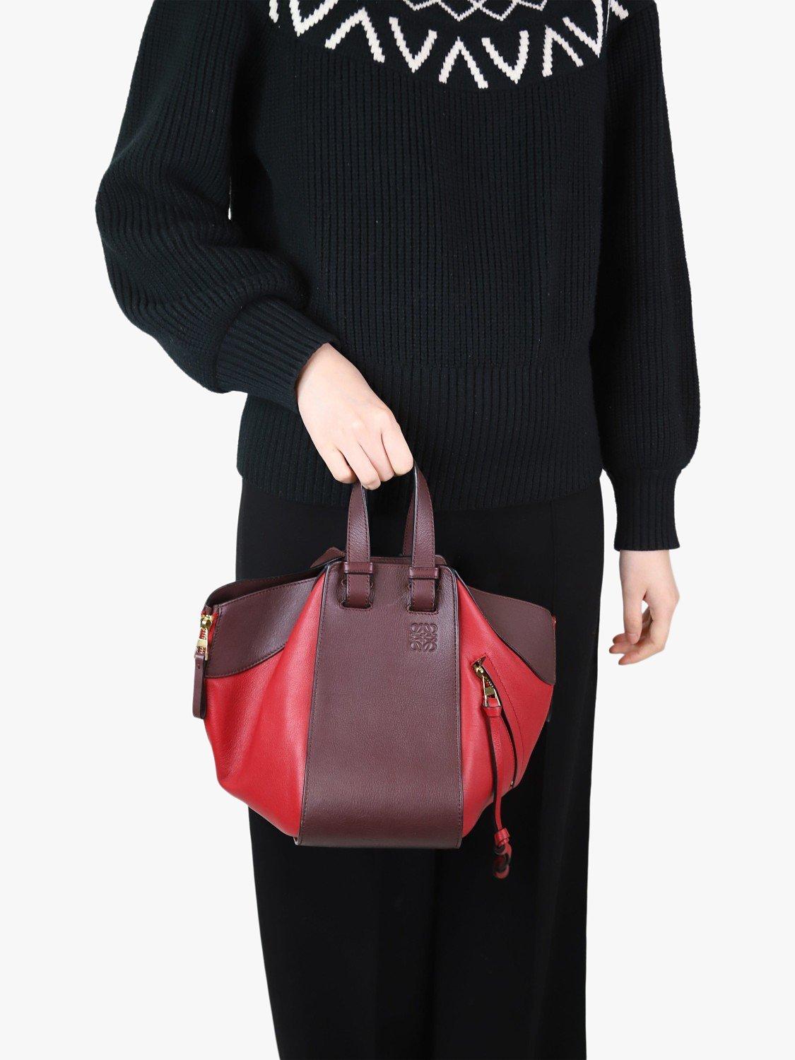 Product image 3 of 8, which shows Pre-loved LOEWE Compact Hammock Top Handle Bag, Red
