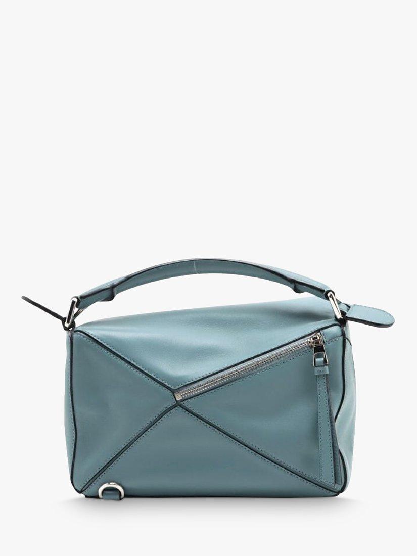 Product image 2 of 10, which shows Pre-loved LOEWE Puzzle Calfskin Leather Bag, Slate Blue