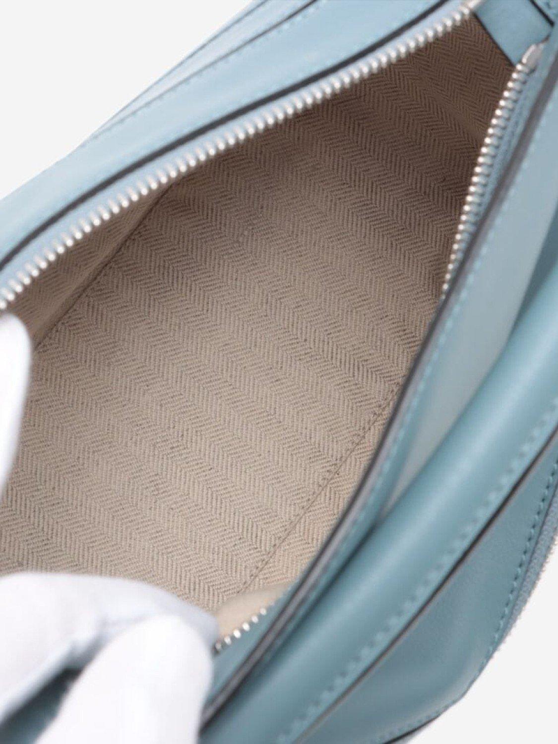 Product image 8 of 10, which shows Pre-loved LOEWE Puzzle Calfskin Leather Bag, Slate Blue